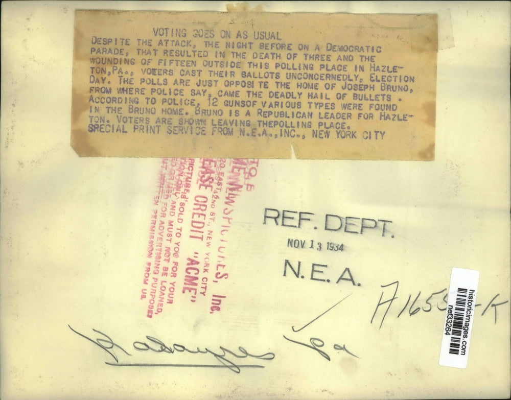 1934 Press Photo Attack During Democratic Parade Resulted in the Death of Three