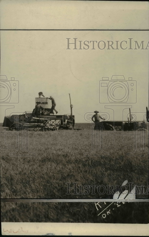 Load image into Gallery viewer, 1926 Press Photo Combine in Wheat Field, Kansas - nef33342
