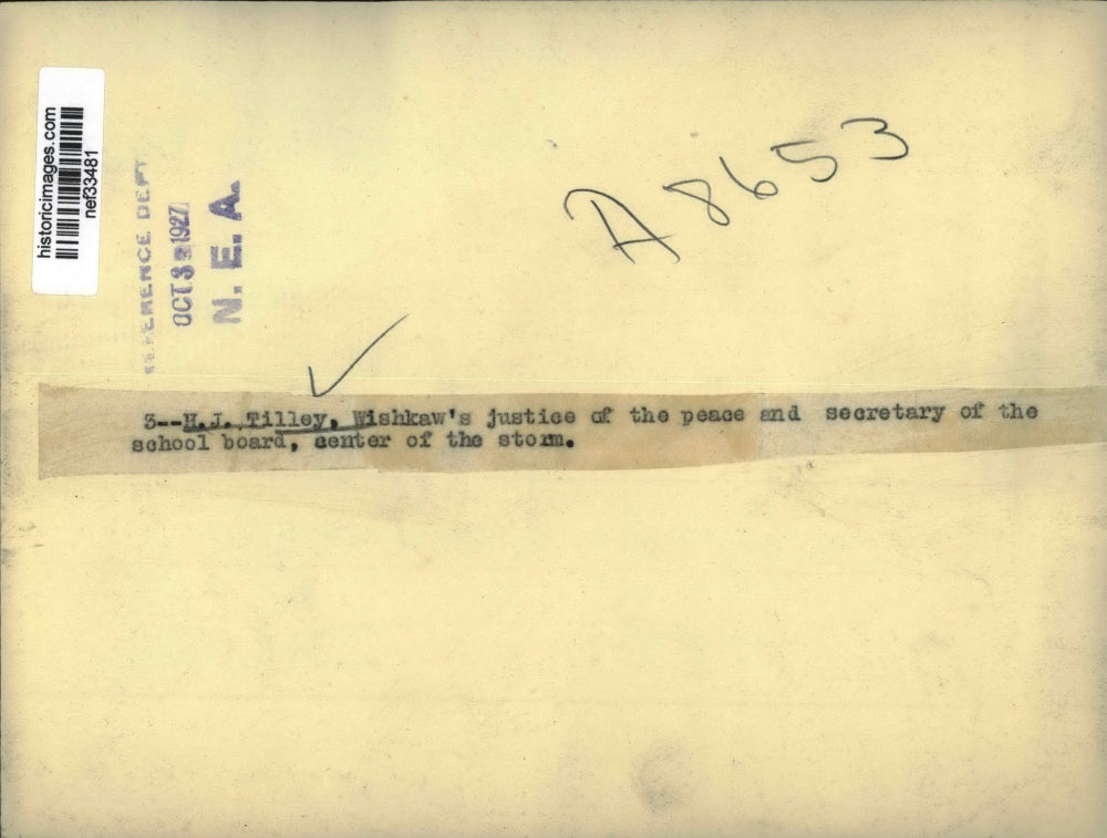 1927 Press Photo H.J. Tilley of Wishkaw - nef33481