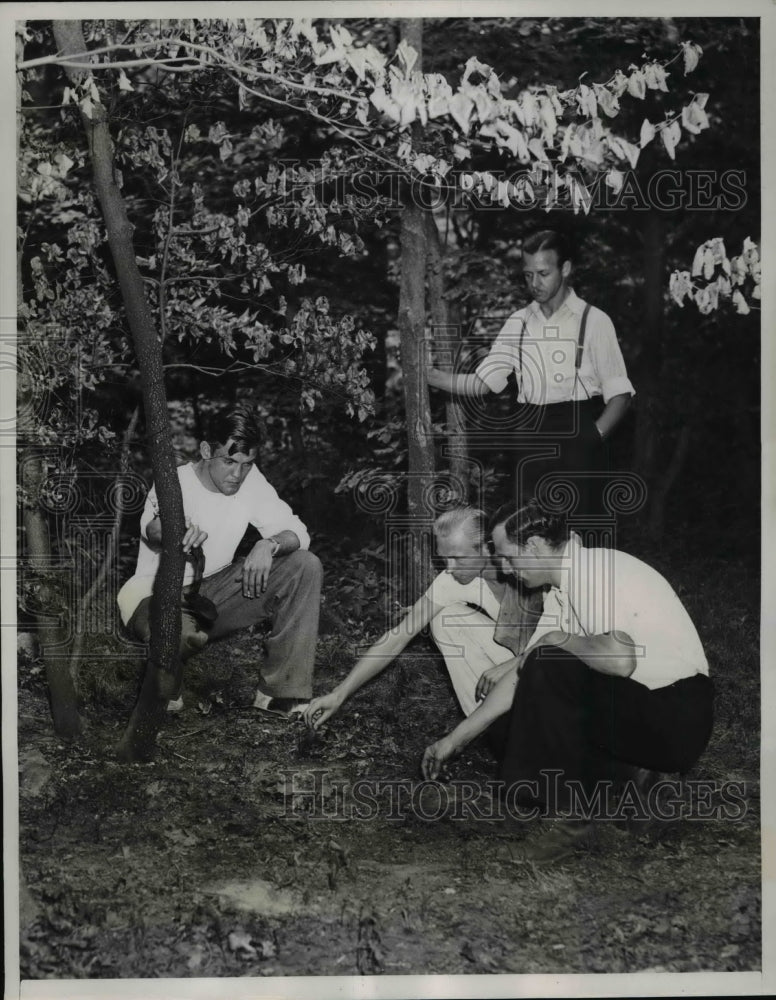 1939 Press Photo Site of Man's Torture & Murder in Woods, Fort Lee, New Jersey