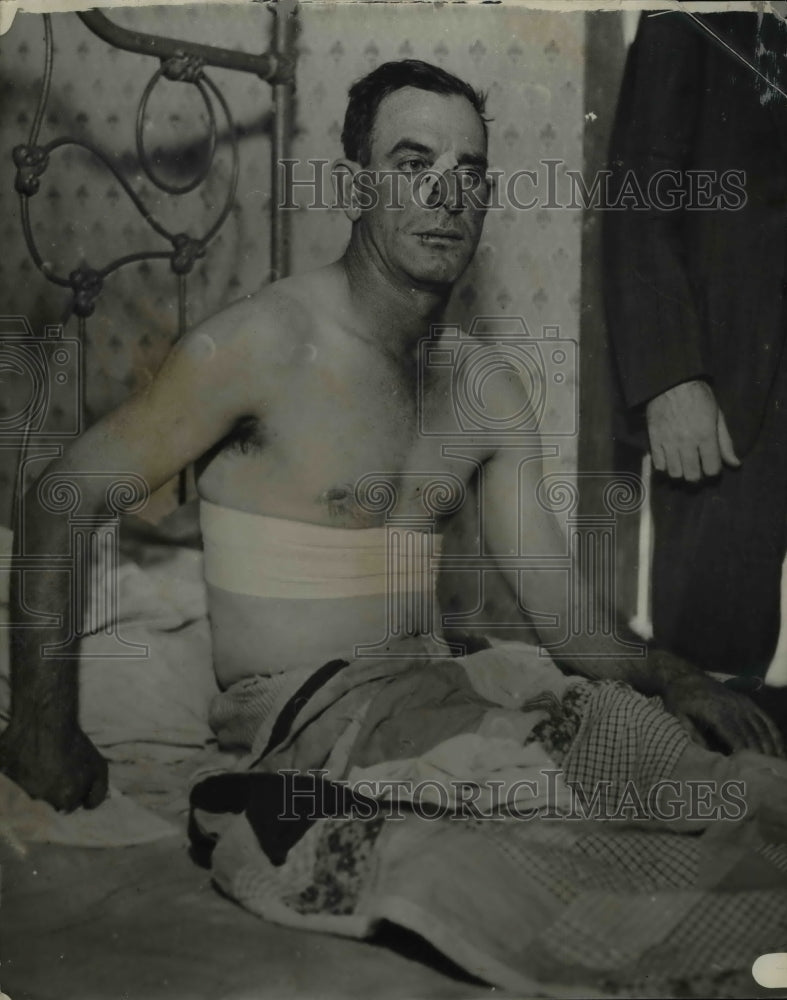 1934 Press Photo Okey O'Dell, Injured After Escaping Jail - nef33579