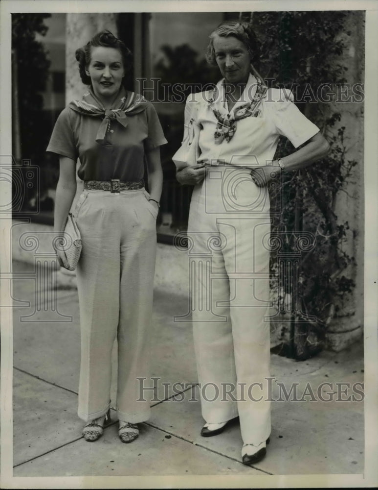 1940 Press Photo British Visitors Virginia Sydney and Mother Mrs. N. Sydney