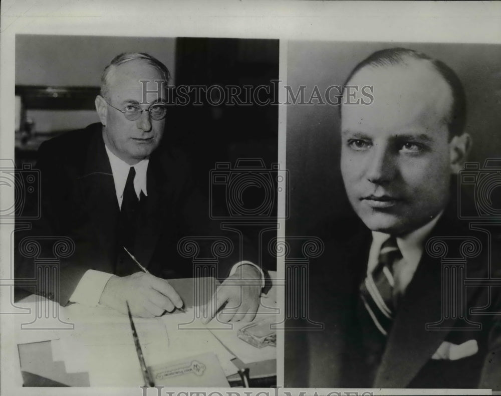 1933 Press Photo George P. Sullivan, Thomas W. McMeekin of Roger Touhy Trial