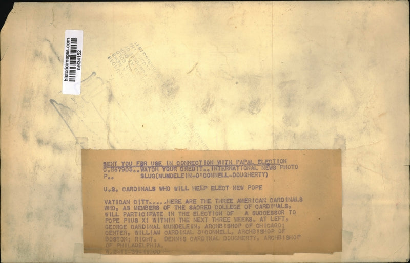 Load image into Gallery viewer, Press Photo Vatican, US Cardinals Who Will Help Elect New Pope - nef34152
