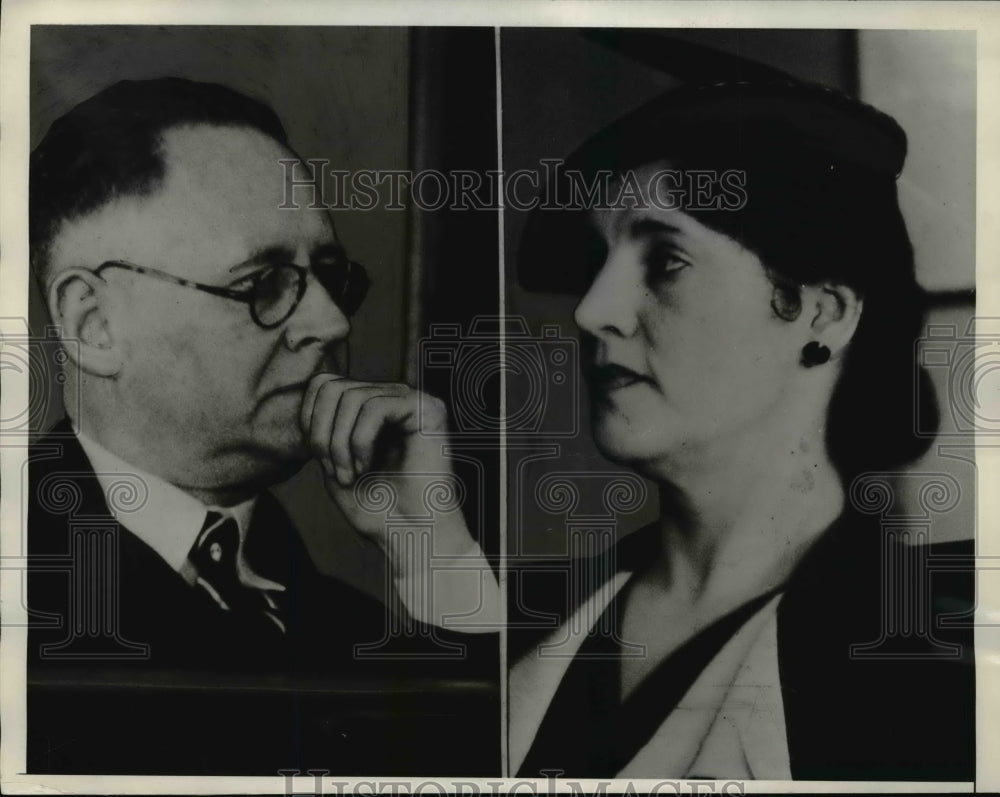 1936 Press Photo Dr Arturo Pallais Counsel of Nicaragua & Wife in LA Courtroom