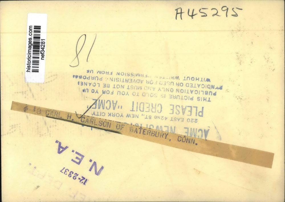 1937 Press Photo Carl h. Carlson of Waterbury, Connecticut - nef34281