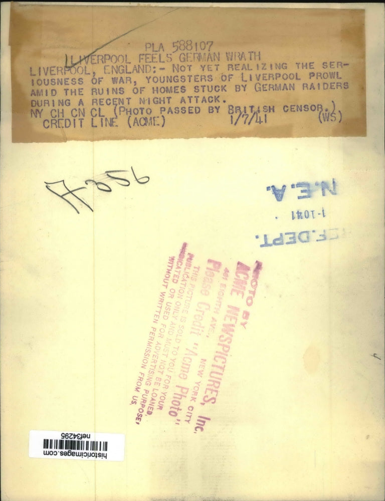 1941 Press Photo Liverpool, England Damaged in German Raid - nef34295