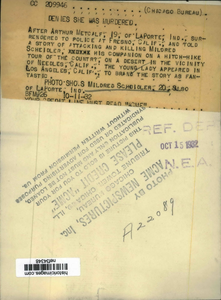 Load image into Gallery viewer, 1932 Press Photo Mildred Schdidler of Ind. denies she was murdered - nef34348
