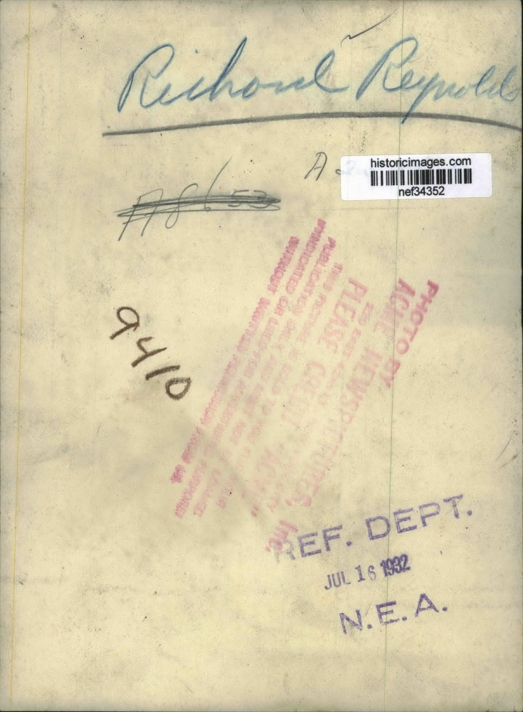 1932 Press Photo Richard J. Reynolds - nef34352