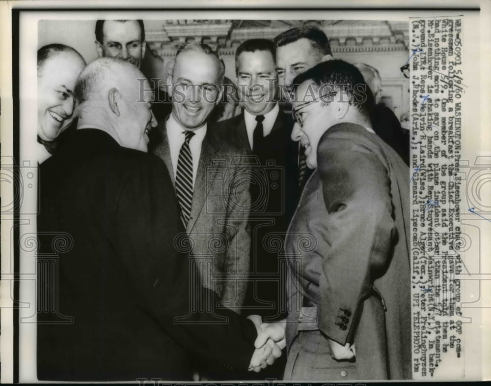 1960 Press Photo Dwight Eisenhower Greets GOP Congressmen at White House