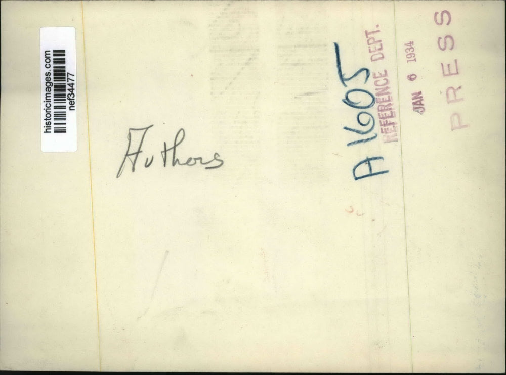 1934 Press Photo Authors Francis & Katharine Drake - nef34477