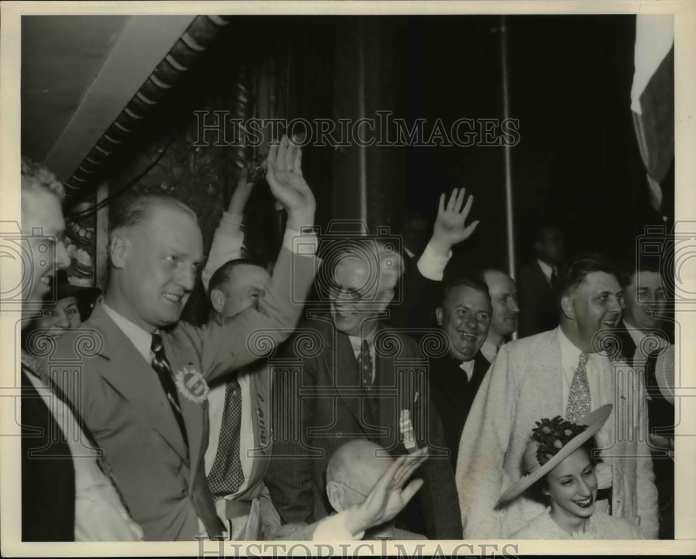 1936 Press Photo Alf Landon, Daughter Peggy Ann at Republican Nat'l Convention