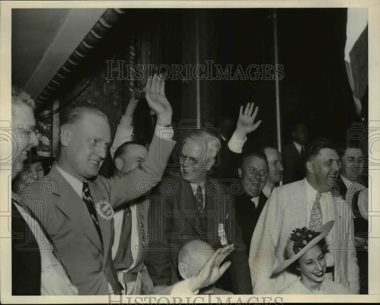 1936 Press Photo Alf Landon, Daughter Peggy Ann at Republican Nat'l Convention