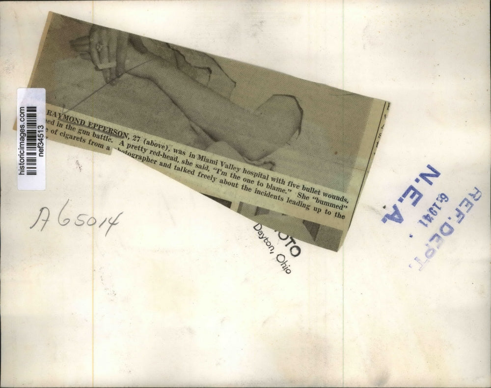 1941 Press Photo Mrs. Raymond Epperson at miami Valley Hospital After Shooting