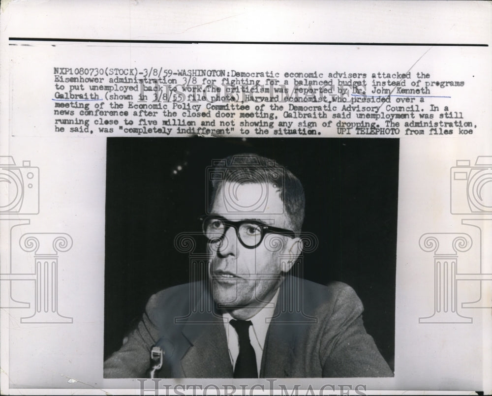 1955 Press Photo Dr. John Kenneth Galbraith - nef34591