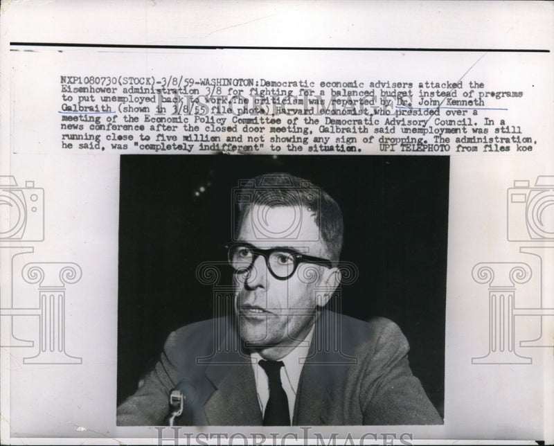 Load image into Gallery viewer, 1955 Press Photo Dr. John Kenneth Galbraith - nef34591
