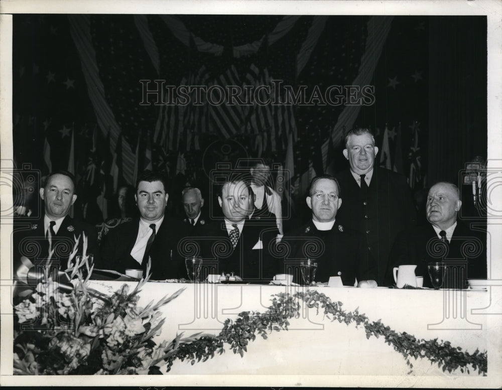 1945 Press Photo Firemen of Holy Name Society Hold Communion Breakfast