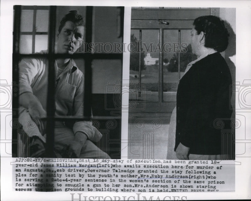 Load image into Gallery viewer, 1954 Press Photo A 16-Day Stay of Execution Granted to James William Morgan
