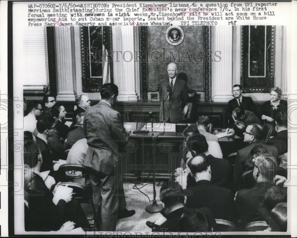 1960 Press Photo President Dwight Eisenhower at Washington Press Conference