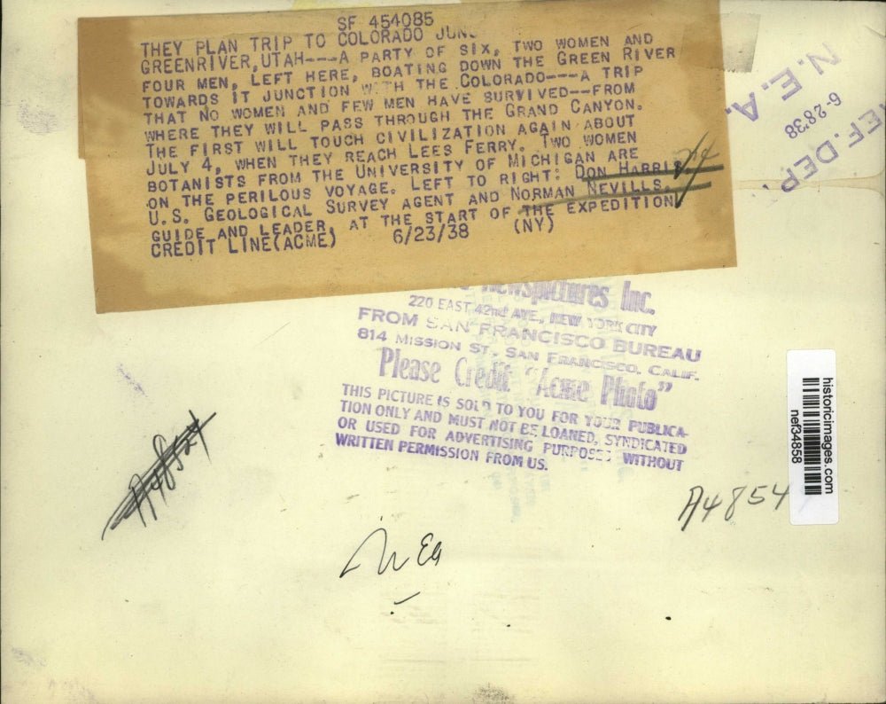 1938 Press Photo Don Harris and Norman Nevills Plan Green River Expedition