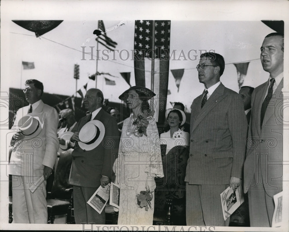 1938 Press Photo Mayor Edward Kelly of Chicago with Swedish Royalty Celebration