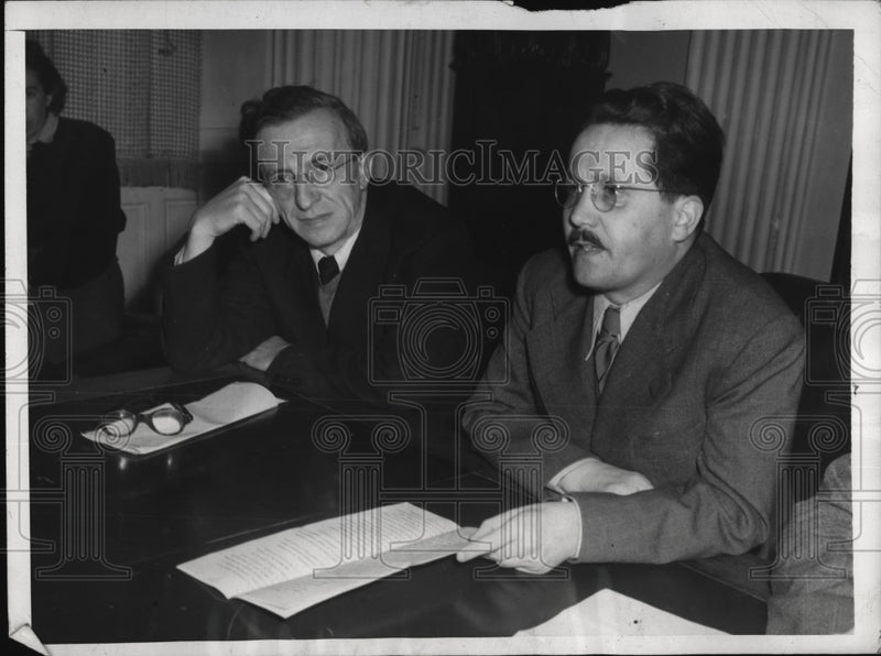 Load image into Gallery viewer, 1945 Press Photo Saya Kosanovio Yugoslav Minister &amp; Edward Kardelj Foreign Minis

