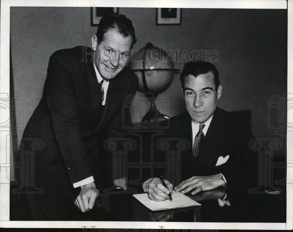 1933 Press Photo James Mattern & Colonel Clarence Young Sec Commerce Aeronautics