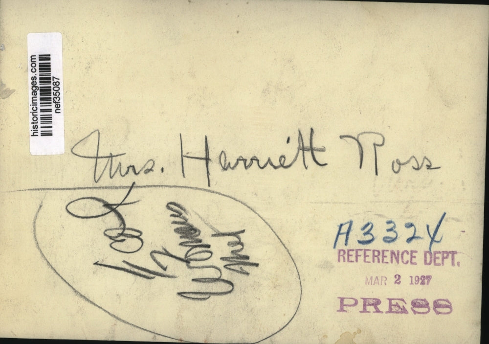 1927 Press Photo Mrs Harriett Ross - nef35087