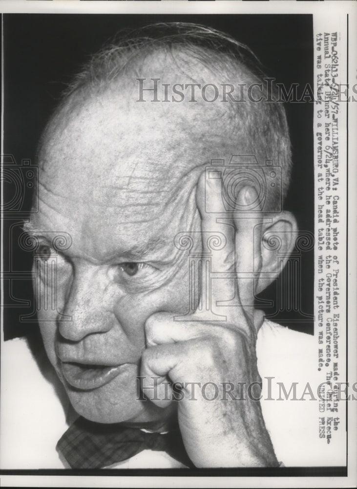 1957 Press Photo President Eisenhower Attending Annual State Dinner - nef35116- Historic Images