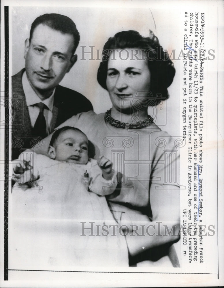 1964 Press Photo Raymond Sambor, Father of Quintuplets & Family - nef35253
