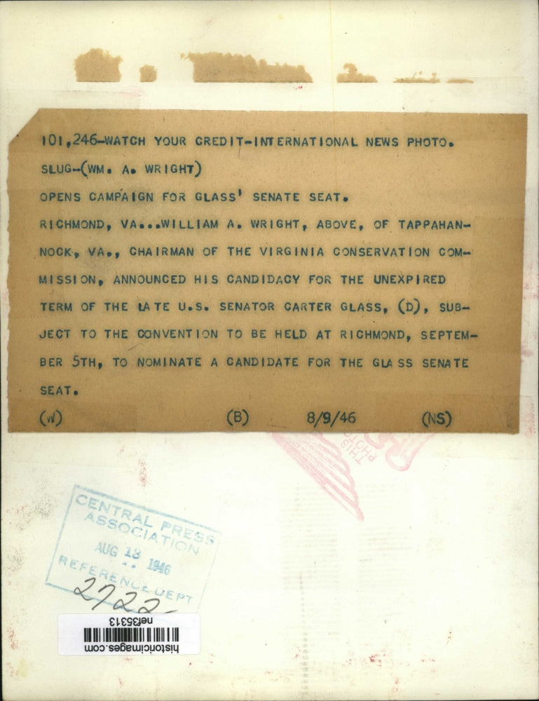 1956 Press Photo William A. Wright - nef35313
