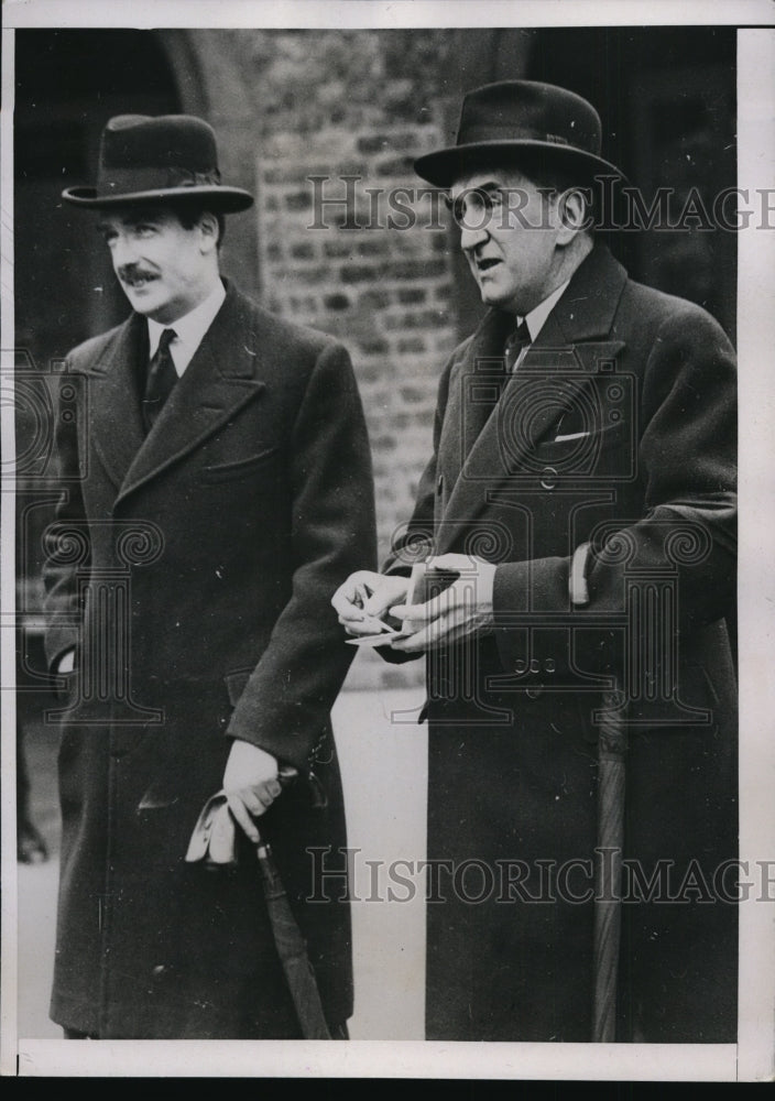 1936 Press Photo Stanley Bruce, Anthony Eden Leaving St. James Palace, London