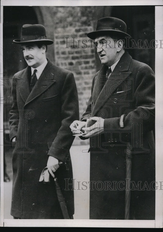 1936 Press Photo Stanley Bruce, Anthony Eden Leaving St. James Palace, London