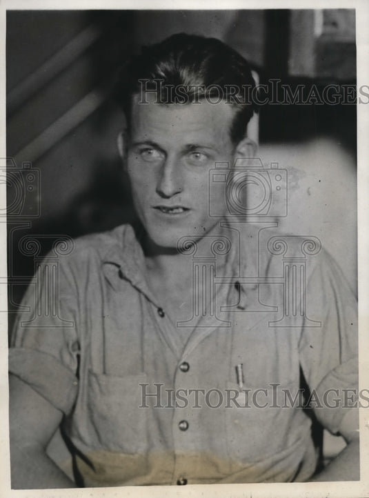 1932 Press Photo Paul Owens During Jail Hunger Strike, Champaign, Illinois