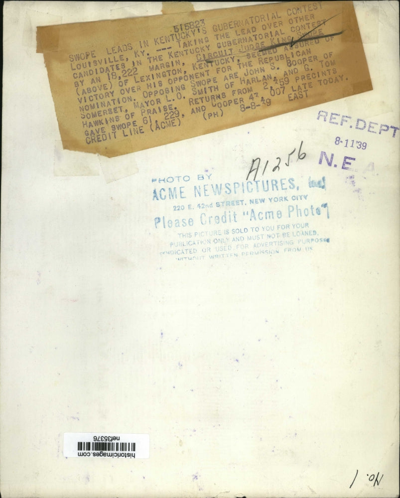 1939 Press Photo Judge King Swope - nef35376