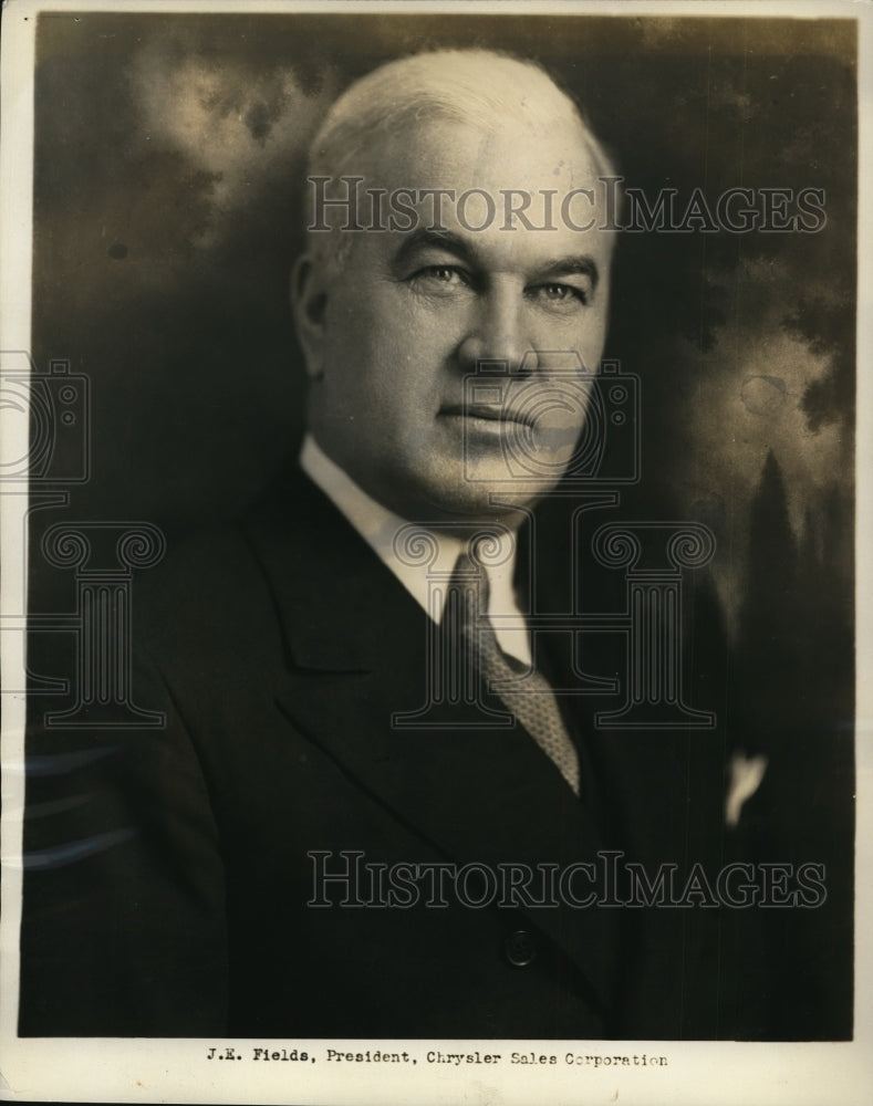1932 Press Photo Mr J.E. Fields President of Chrysler Sales Corporation