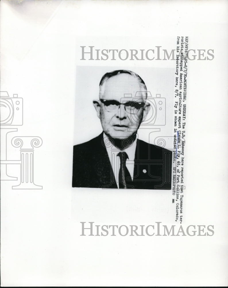 1970 Press Photo Claude L. Fly, Agriculture Expert - nef35650