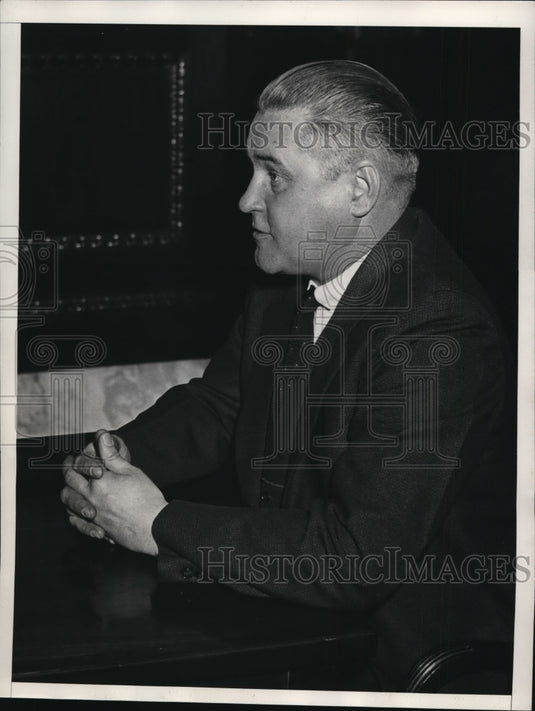 1935 Press Photo George B Yard testifying at the Senate Munitions Hearing