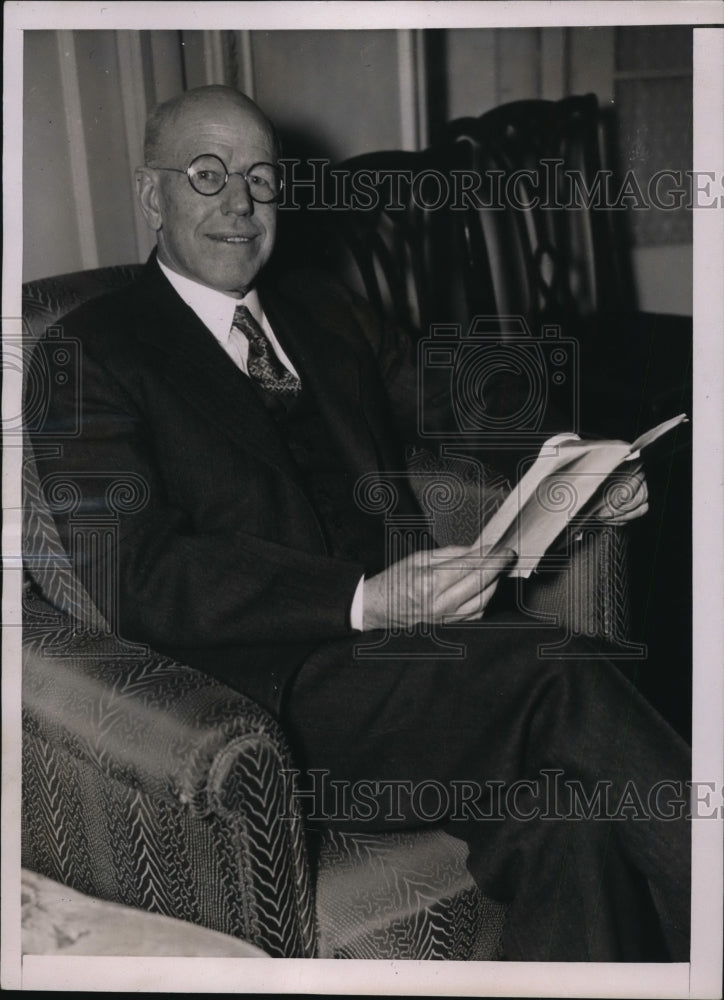 1937 Press Photo Dr William F Snow as He Attended Opening Session in D.C. Dec 28