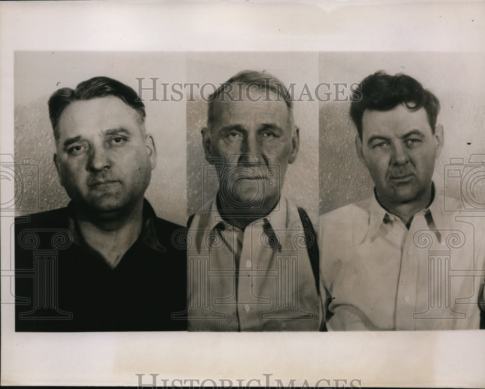 1936 Press Photo Three of the Men Indicted in Hamm Kidnapped Case - nef35725