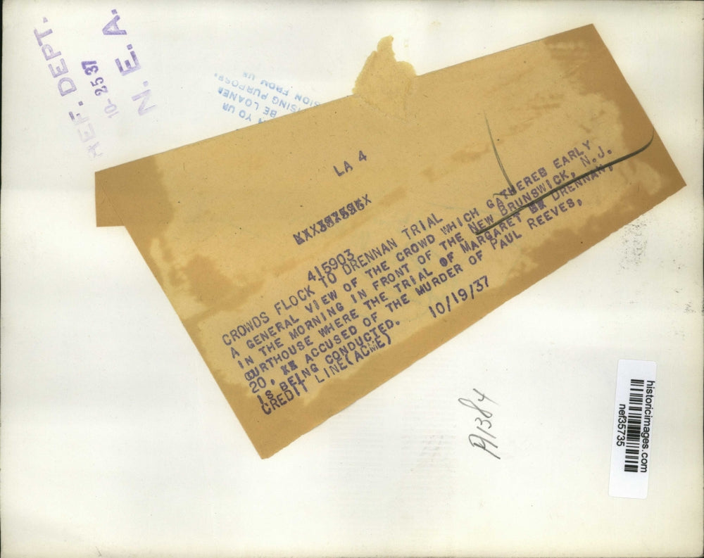 1937 Press Photo Margaret Drennan Murder Trial Crowds at New Brunswick Court