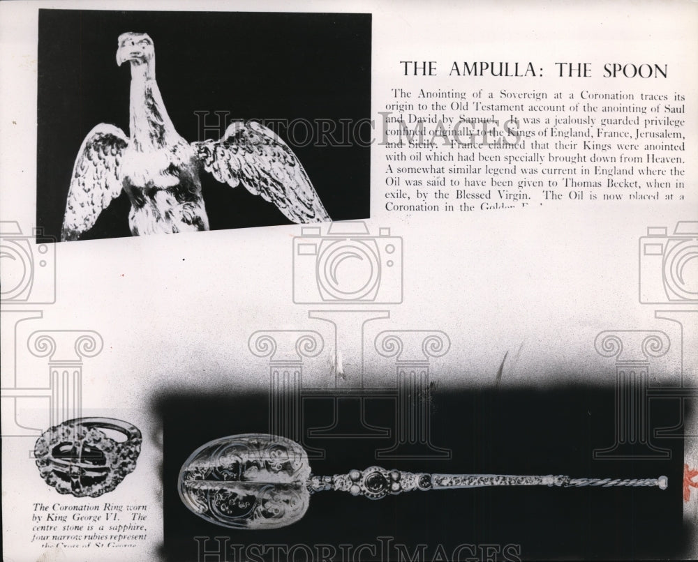 1953 Press Photo The Coronation Ring, worn by King George VI - nef35836