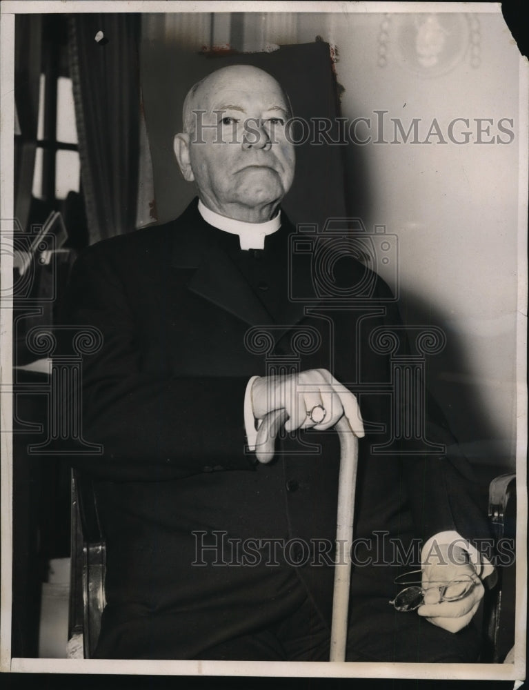 1939 Press Photo William Cardinal O'Connell Arrives from Bahamas on SS Britanic