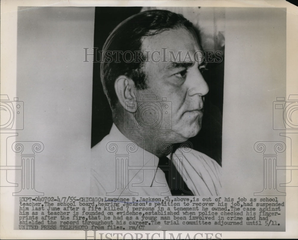 1955 Press Photo Lawrence B. Jackson loses job as school teacher - nef36162
