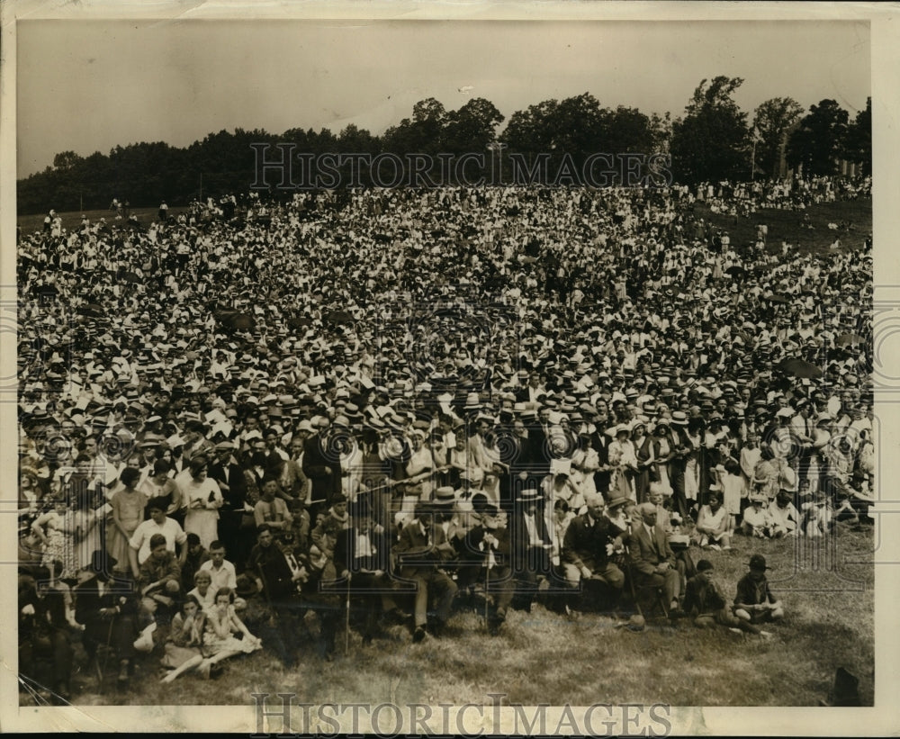 1931 Press Photo Huge Crowds at Ceremony - nef36174