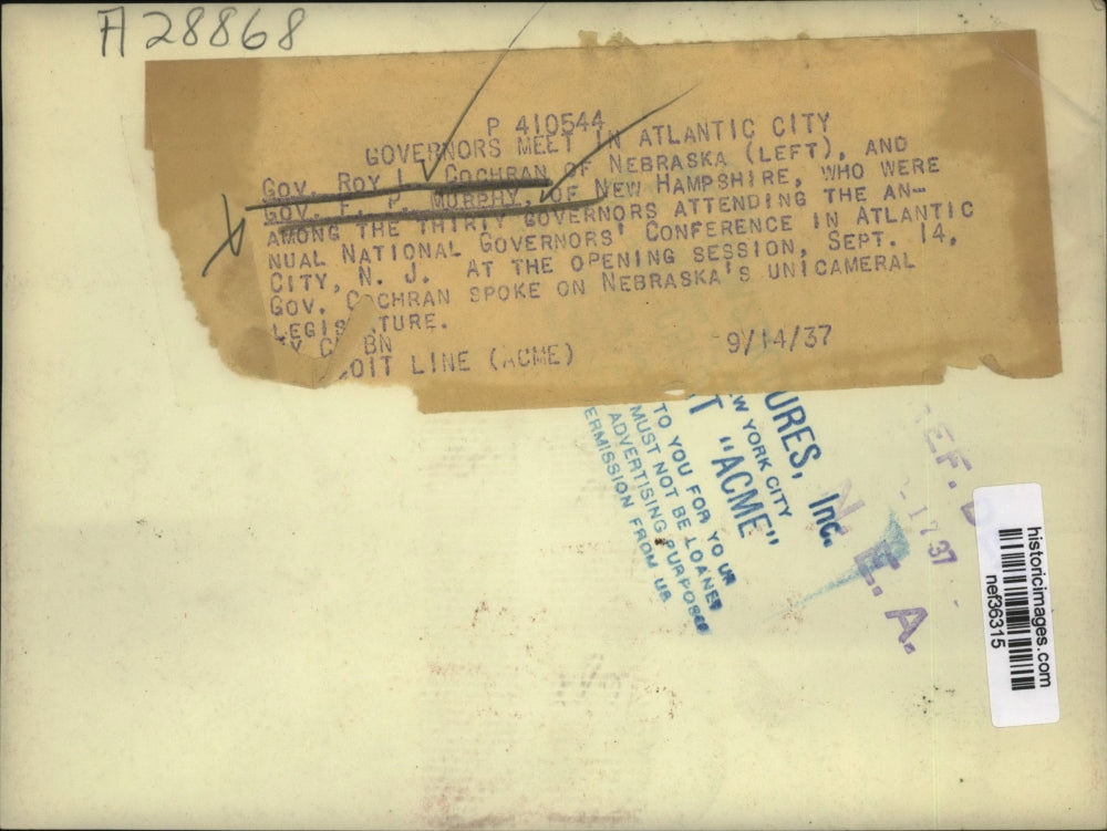 1937 Press Photo Governors Meet for Annual National Governor's Conference