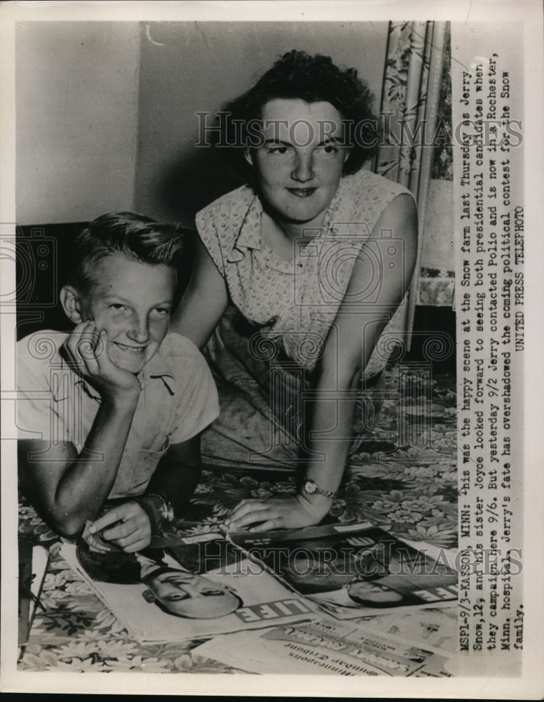 1962 Press Photo Jerry Snows Contacted polio and is a Rochester Minn Hospital