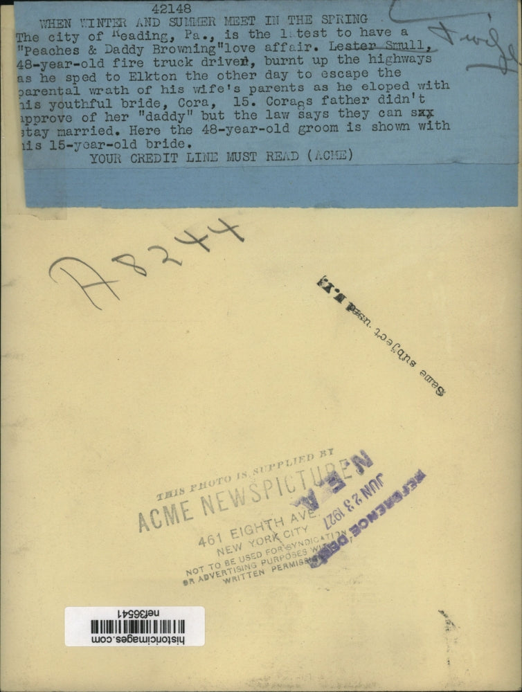 1927 Press Photo Lester Small Escaped the Parental Wrath of His Wife's Parents