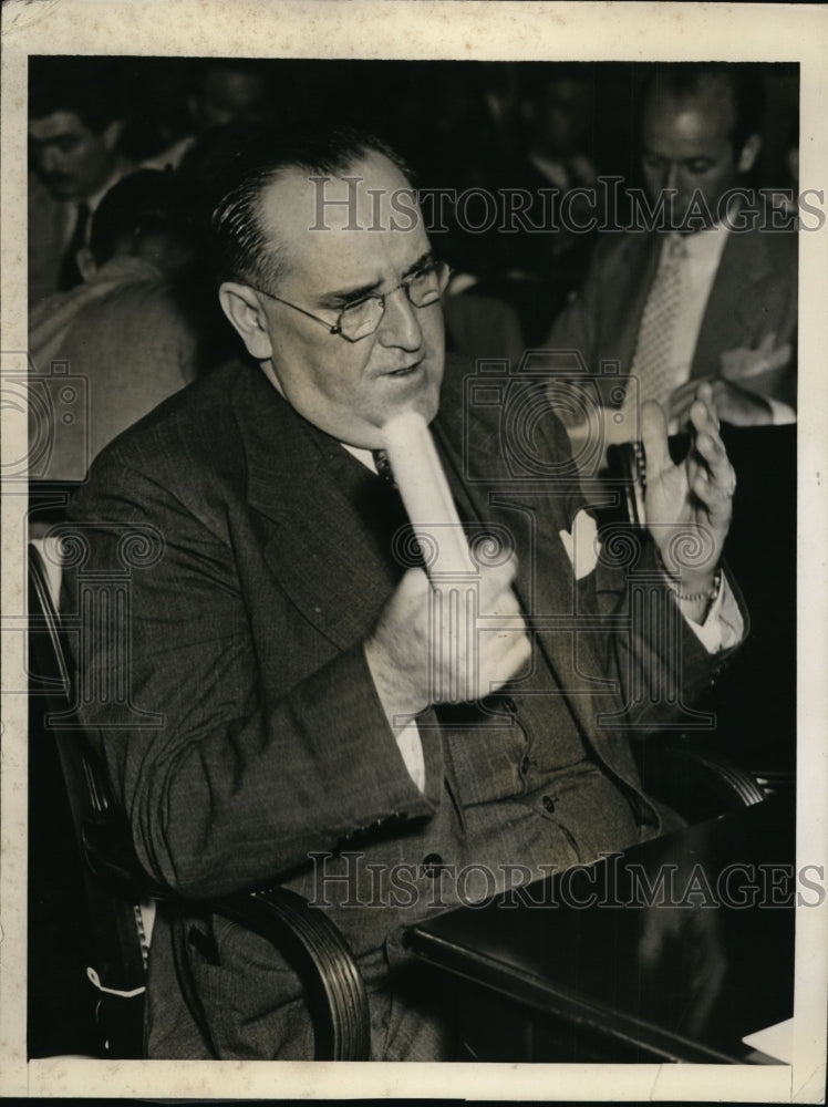 1937 Press Photo Capt John C Pendergast Testified Before Senate Civil Liberties
