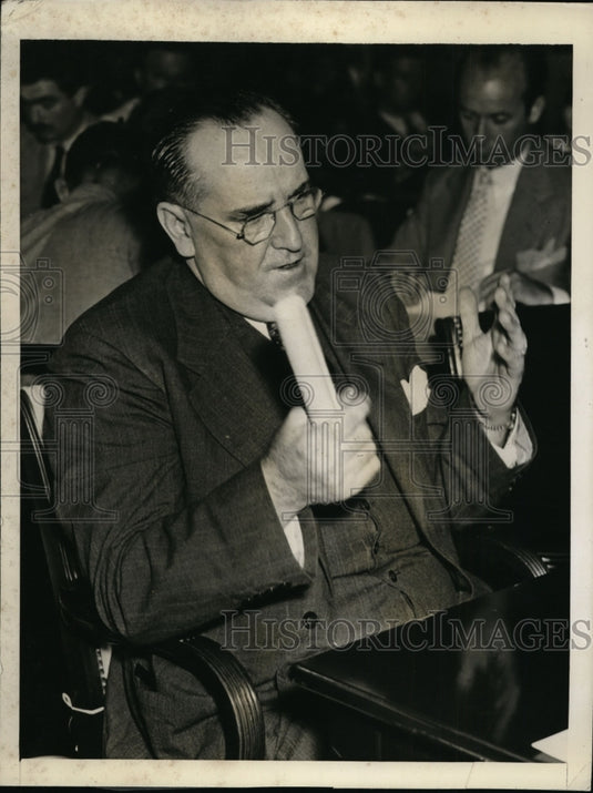 1937 Press Photo Capt John C Pendergast Testified Before Senate Civil Liberties